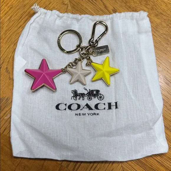 COACH STAR BAG CHARM KEY CHAIN WITH DUST BAG - Picture 8 of 10
